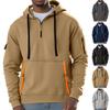 New Autumn and Winter Men's Fleece Casual Sweater European Size Fashion Hoodie Zipper Multi-pocket Jumper Sweater