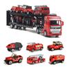 Popgaga Trailer Miniature Car Large Alloy Miniature Fire Engine Toy Car Boys and Birthday Set, Trailer, Car, Set, Car, Ride, Girls, Gift, Christmas,