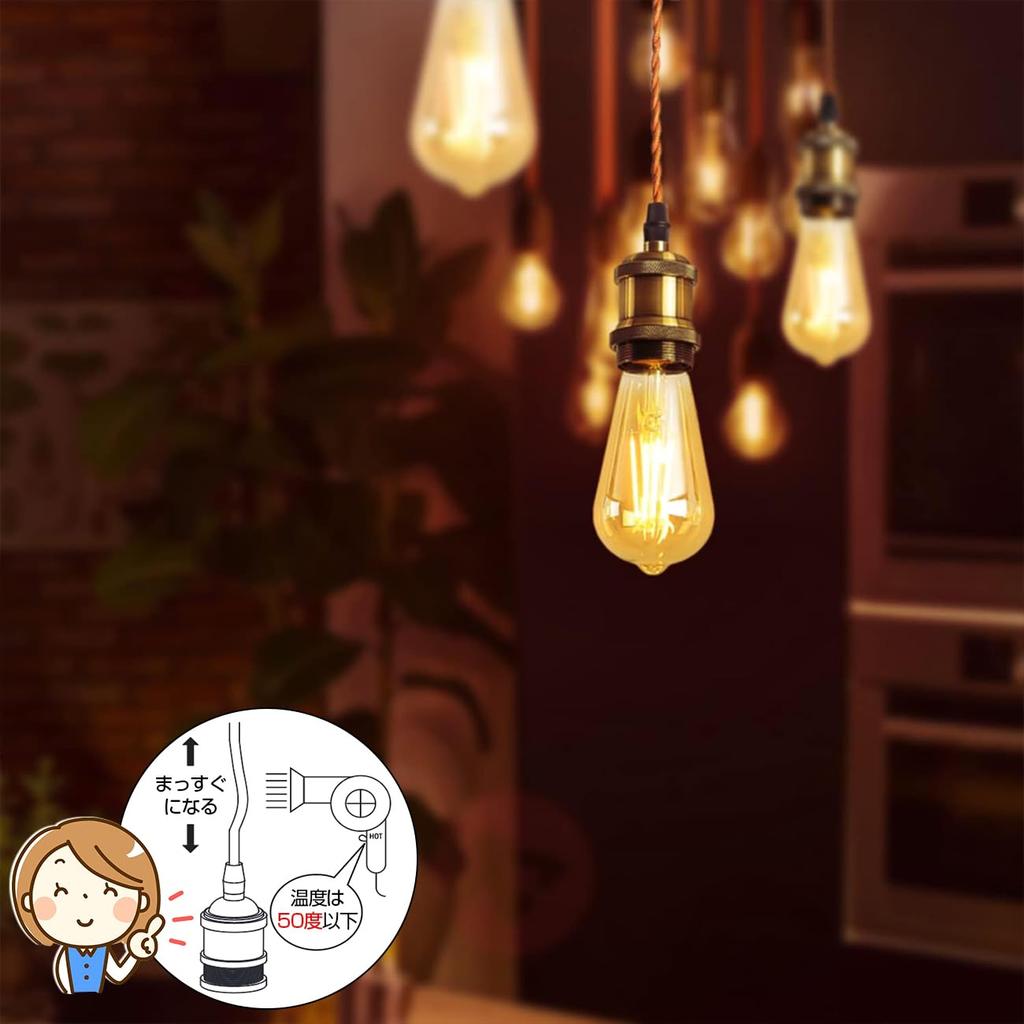 Подвесной светильник LVWIT E26 со светодиодной лампой Эдисона 6 Вт, светильник для проводного шинопровода, потолочный подвесной светильник со шнуром 100 см, регулируемый по цвету