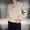 Solid Color Pullover Round Neck Button Sweater Men's Bottoming Shirt Long Sleeve Autumn and Winter Knitted Sweater Top