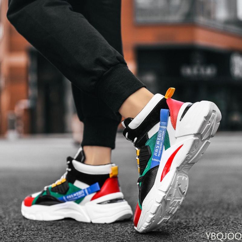 Fashion Men's Spring New High Top Shoes Trendy Sports Shoes Versatile Breathable Simple Comfortable Daily Casual Men's Shoes