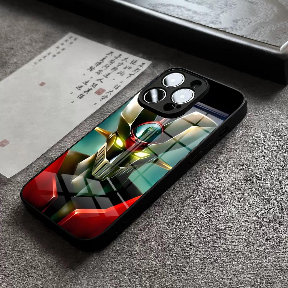 Чехол для телефона UFO Robot Goldorak для iPhone 16 Pro Max 15 Plus 14 Pro 12 11 13 Mini X XR XS Max 8 7 Plus SE Стеклянная крышка