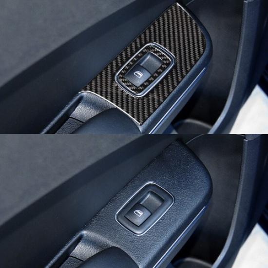 4 шт. Наклейка-рамка кнопки задней двери из углеродного волокна для Dodge Charger 15-22