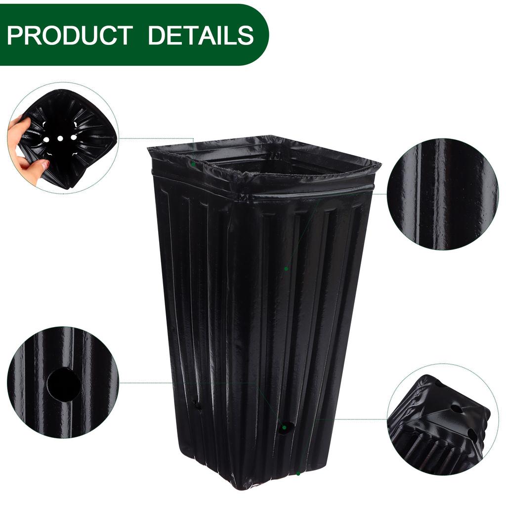 70Pcs Tall Tree Pots Plastic Deep Nursery Treepots Tall Seedling Flower Plant Co