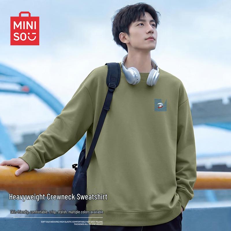 MINISO Мужская свободная толстовка с круглым вырезом