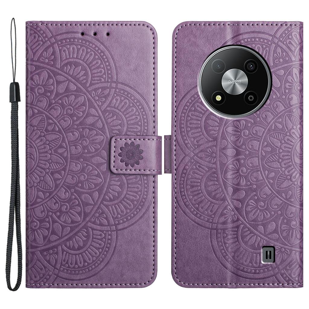 Для ZTE Blade A73 5G кожаный чехол Mandala Flower Wallet Flip Cover