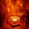 1pc Rotating Water Ripple Night Light, USB Night Lamp, RGB 16 Color Spin Creative Bedside Flame Atmosphere Lamp