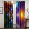 2pcs Modern Mysterious Cosmic Galaxy Printing Star Curtains,Window Treatment for Living Room, Bedroom, Study, Kitchen,Home Decor