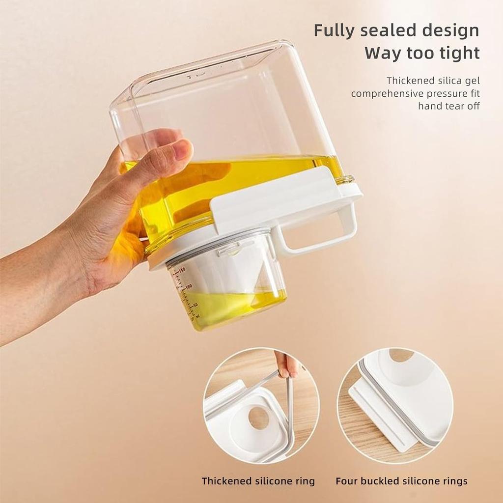 Food Storage Containers with Lids Airtight and Measuring Cup Clear Plastic Kitchen and Pantry Organization Bin for Flour,Rice