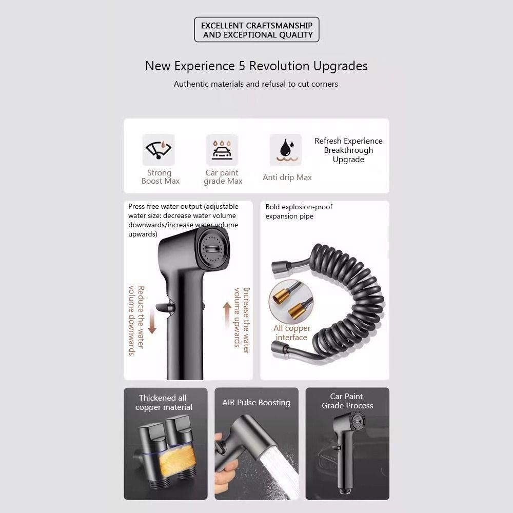 Stainless Steel Toilet Companion Easy To Install Luxury Design Bidet Nozzle Convenient Use High Pressure Handheld Bidet Sprayer