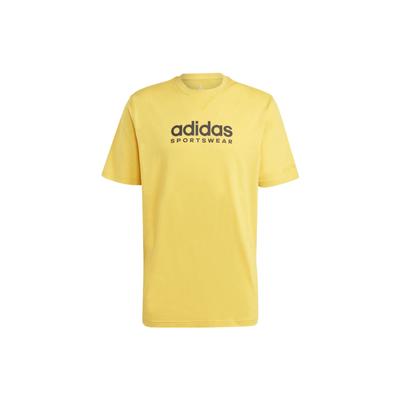 adidas Графическая футболка на все сезоны с логотипом-буквой Мужские топы Желтый IC9818