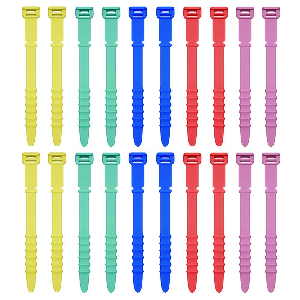 20pcs Cable Management Silicone Cable Ties Multipurpose Cord Organizer Straps  Cable