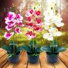 Artificial Orchid Flowers Pot Natural-Looking Plastic Showcase Shelf Imitation Potted Plant Home Decor