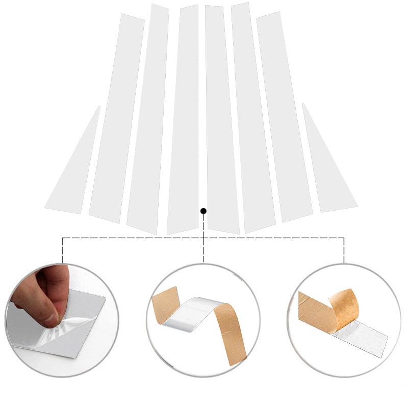 6 шт. для SsangYong Rexton 2002-2017 Накладки на стойки, Молдинги окон автомобиля, Накладки на стойки B/C, Серебристые аксессуары