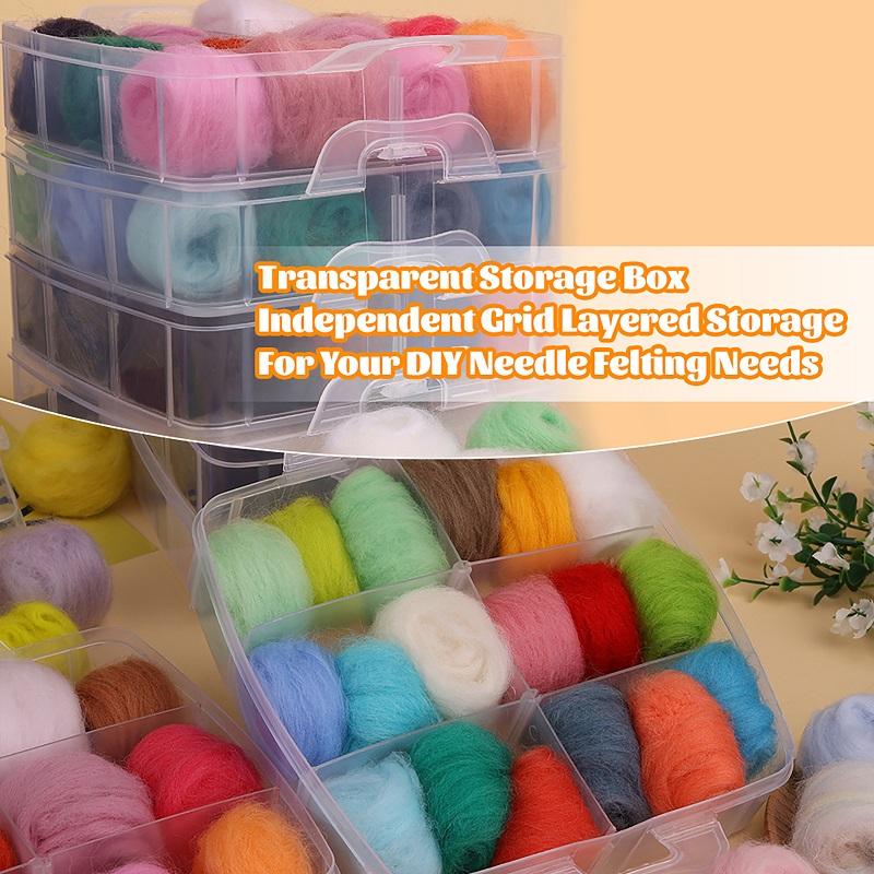 72 Colours Felt Wool Roving Needle Felting Starter Kit with Felting Needles Basic Tools and Accessories for DIY Festivals Crafts