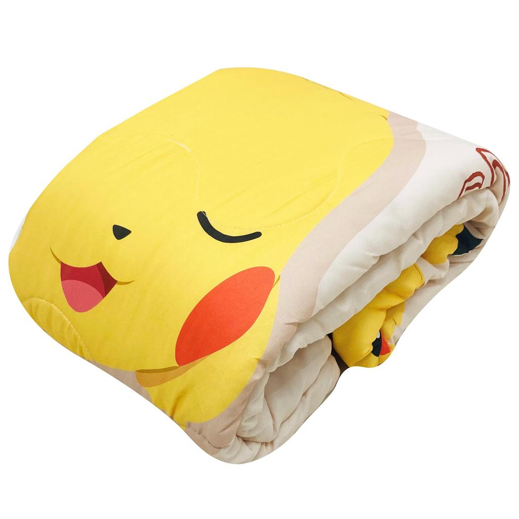 MORIPiLO Skin Summer Pokemon Pikachu For Children and Soft Pokemon Character Goods 4621401 Comforter, Single, Yellow, 140x190cm, Adults, Washable,