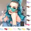 Heart Shaped Rimless Sunglasses Transparent Candy Color Frameless Glasses