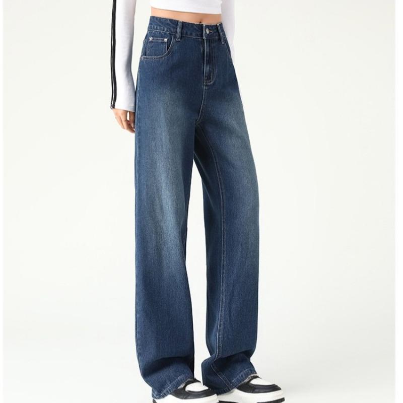 Light Blue Wide Leg Jeans Women Spring Summer Thin Loose High Waist Flowy Straight Long Pants