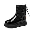 Женская обувь Ботильоны женские теплые зимние ботинки женские с круглым носком сзади со шнуровкой на платформе плоские туфли женские