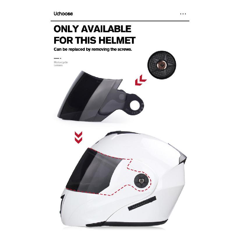 UCHOOSE Motorcycle Helmet Lens Facelift Helmet Special Lens Transparent Mirror Black Mirror Color Mirror Silver Lens PackageSpeed Sensors 6