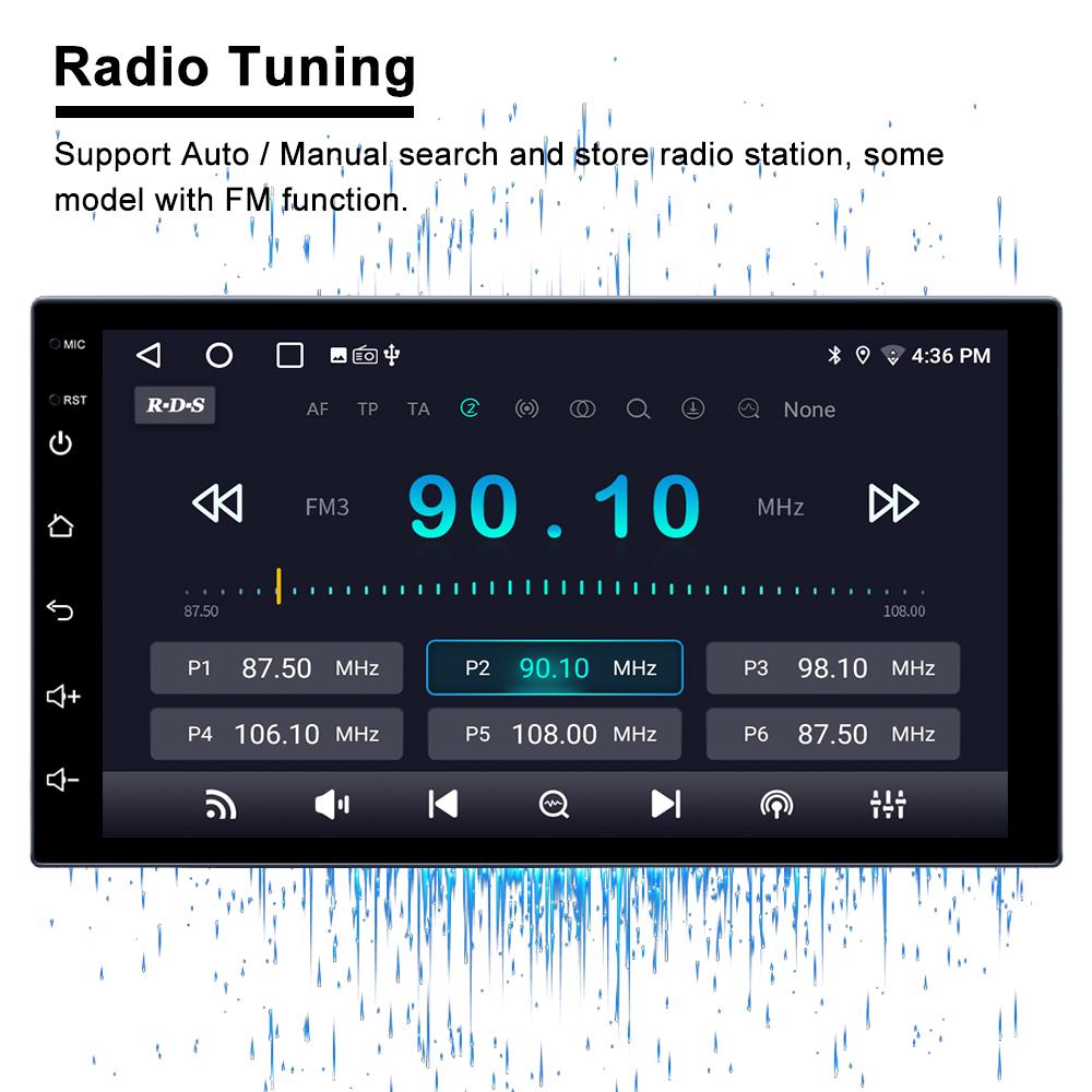 Reakosound 1 Din Регулируемая универсальная автомобильная стереосистема Радио Android 7-дюймовый сенсорный экран FM GPS навигация Apple Carplay Android-auto