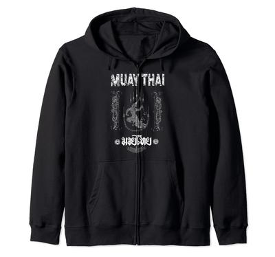 Sawadee Традиционная тайская сак янт Тайские двойные тигры муай тай худи на молнии