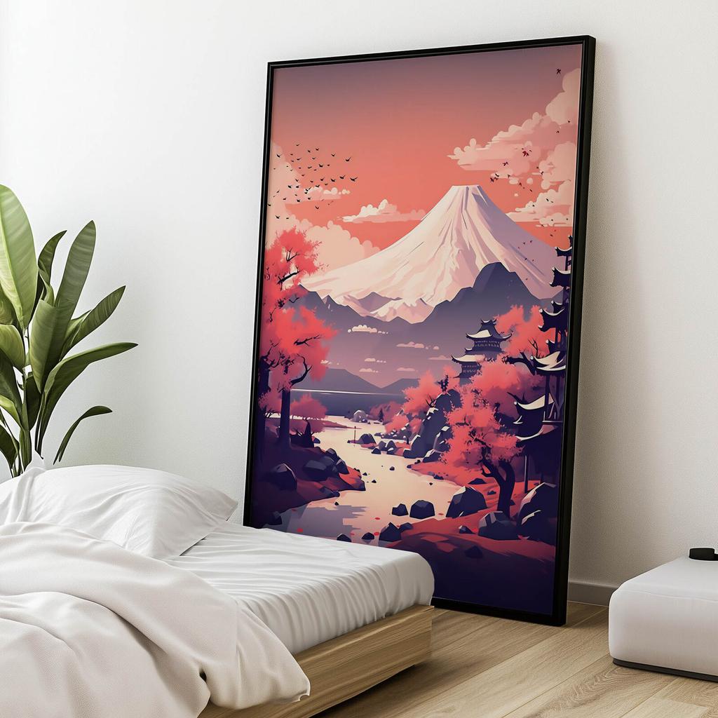 Abstrakcyjny Wulkan Abstrakcyjny Wulkan, 30X40 Cm, Rama Aluminiowa Czarna, Papier Matowy 230 Gsm