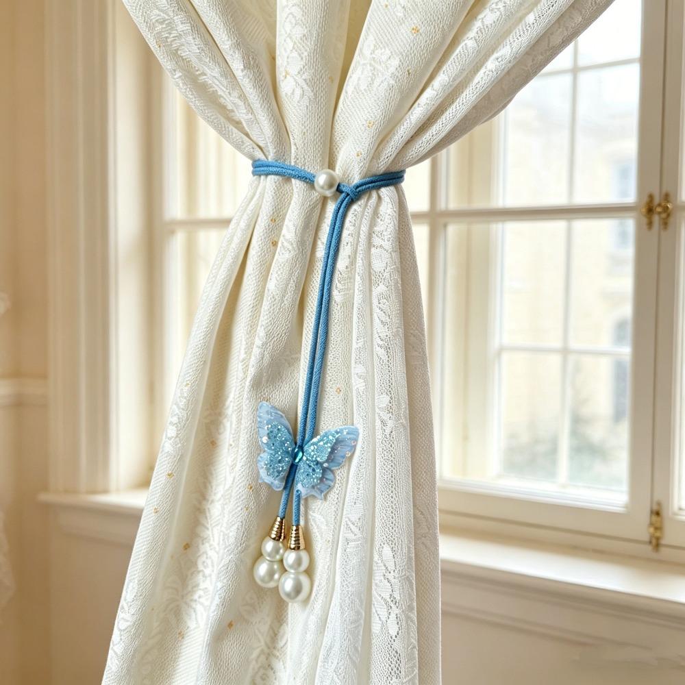 2PCS Creative Butterfly Curtain Tie Strap Adjustable Curtain Rope Curtain Tie Back Home Decor