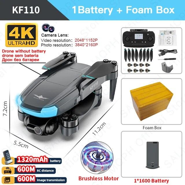 KF110/KF110MAX Дрон 4K Профессиональный с HD-камерой 5G Wi-Fi GPS 2-осевой антивибрационный карданный подвес Квадрокоптер Бесщеточный двигатель или мини-дрон