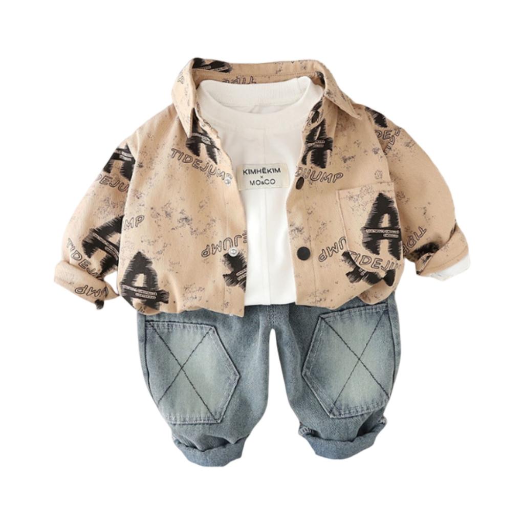 Kids Casual Long-Sleeve Set, Comfortable Daily Wear Outfits