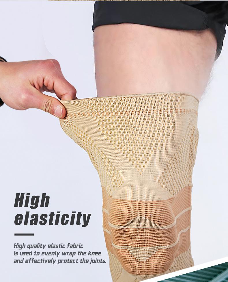 Золотые противоскользящие силиконовые наколенники для бега, баскетбола, спортивной защиты, унисекс, вязаное защитное снаряжение
