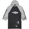 Balenciaga Футболка с капюшоном и принтом, с рукавами три четверти, FW24, свободный крой, унисекс, черный 790403TQVT51083