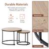 Round Coffee Table 2-Piece Set Coffee Table Living Room Round Nesting Side Table 2 Round Side Table (Oak)