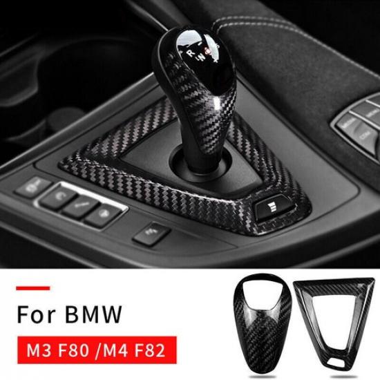Real Carbon Fiber Interior Gear Box Shift Knob Trim Cover For Bmw M3 F80 M4 F82