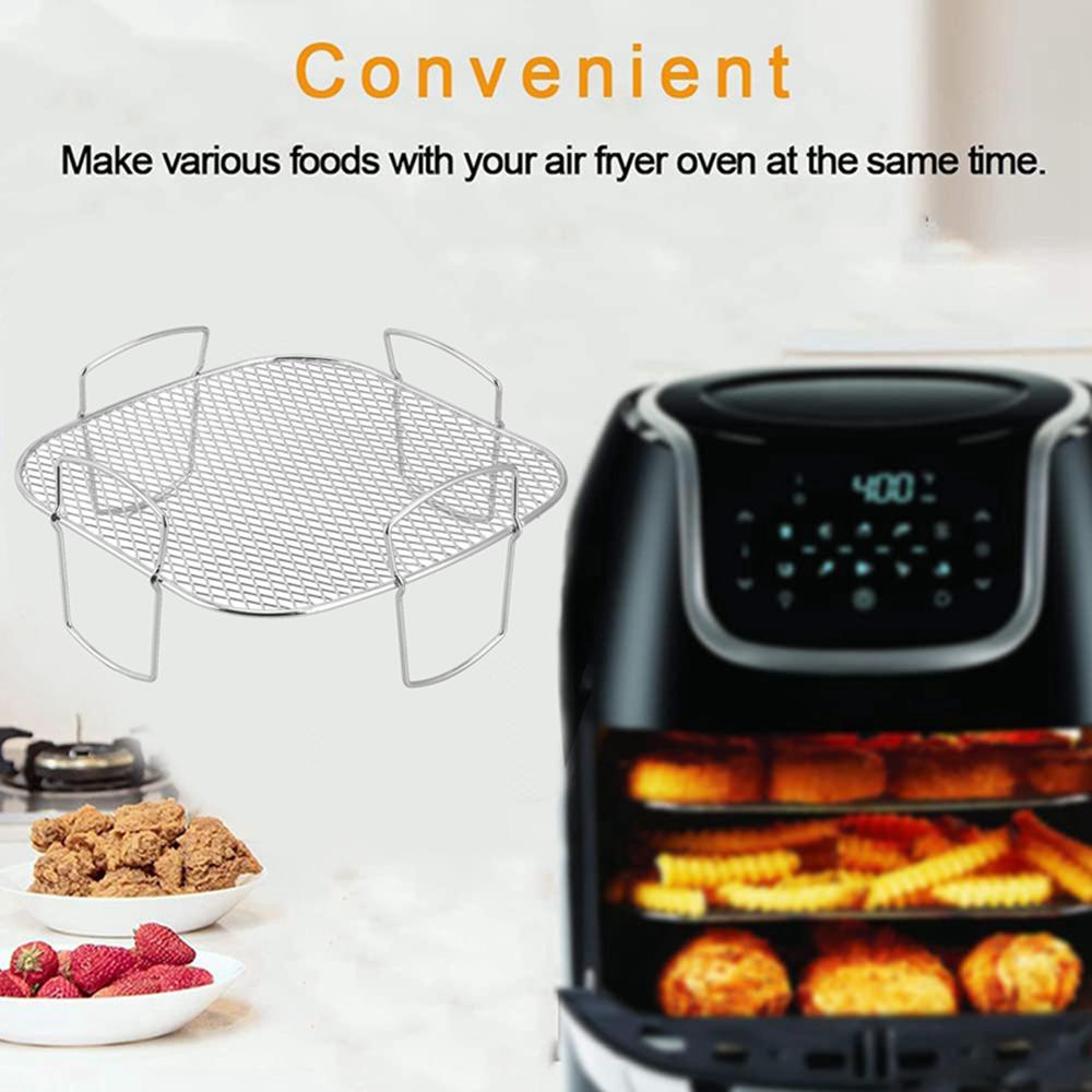 Air Fryer Stainless Steel Rack Layer Dehydrator Rack Kitchen Air Fryer Toast Food Holder Stand Cooking Baking Tools New