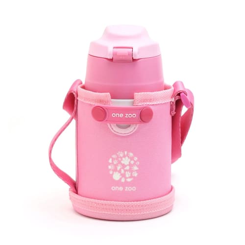 Miyoshi Seisakusho 2-Way Stainless Steel Kids Bottle, 350ml, Meerkat, One Zoo, 1802-0003