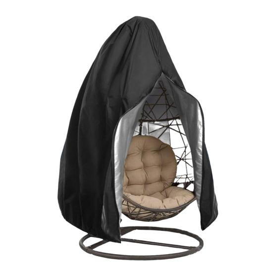 Чехол на кресло-яйцо для патио с застежкой-молнией, водонепроницаемый, устойчивый к УФ-излучению чехол на шнурке, устойчивый к атмосферным воздействиям, наружный плетеный чехол на кресло-качели в виде яйца