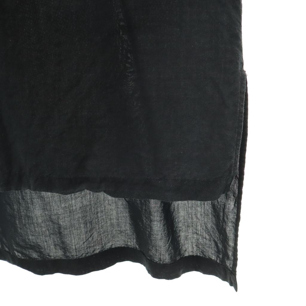 YAECA Рубашка с коротким рукавом, открытым воротником, черная, женская, б/у