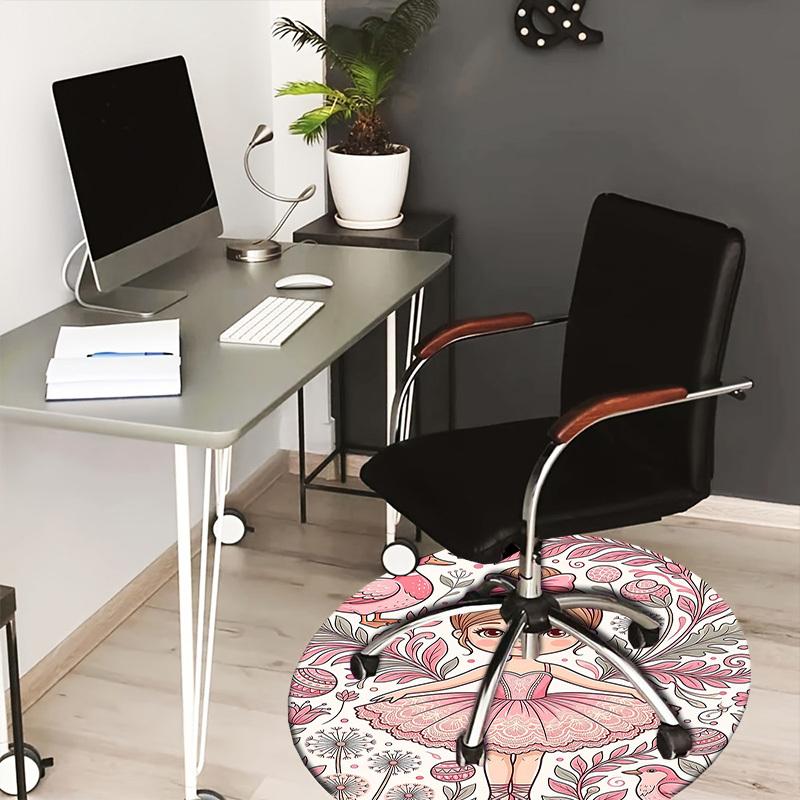 1PC Ballerina Flowers Non-Slip Floor Round carpet, Office, family, bedroom, Large Area Rug Indoor Rugs,  Durable PolyesterH0376