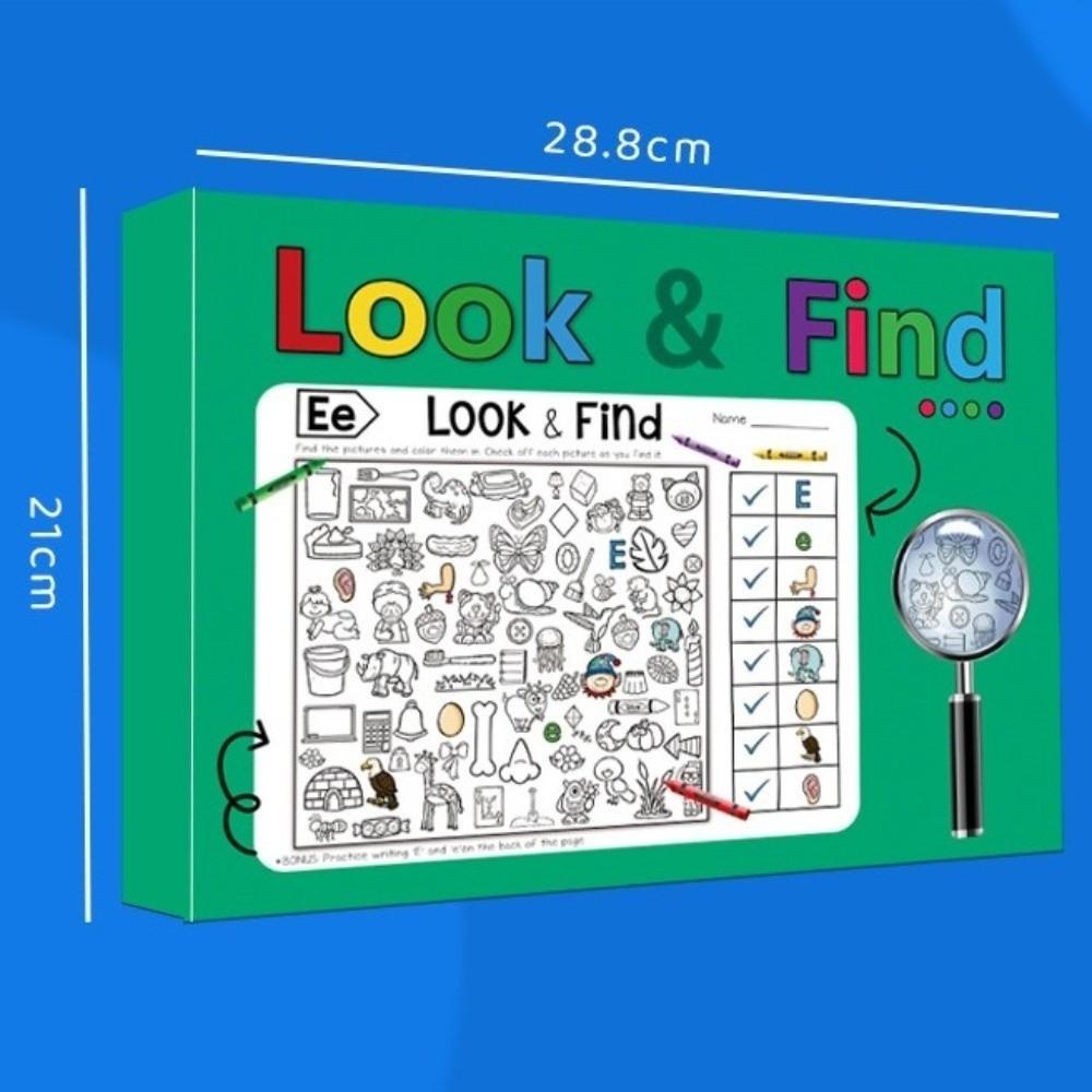 Interactive Find & Color Book Thicken Paper Enhanced Attention Hidden Object Coloring Book Observation Skills Seek & Color Book