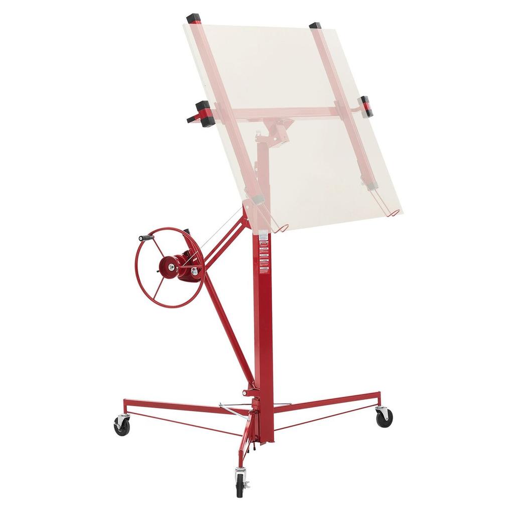 3353mm Drywall Lift, Heavy-Duty 68 kg Sheetrock Hoist with Adjustable Telescoping Arm, Lockable Wheels, Drywall Lifter Panel Jack Hoist Tools Ideal