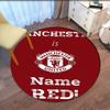 Custom Name Manchester United Printed Round Rug Carpet Chair Rug Area Rug Entryway Doormats,for Office Chair Living Room Bedroom Kitchen Room.