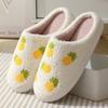 New Comfortable Home Cute Cartoon Strawberry Winter Cotton Slippers for Men and Women's Couples Thick Sole Warm Cotton Slippers