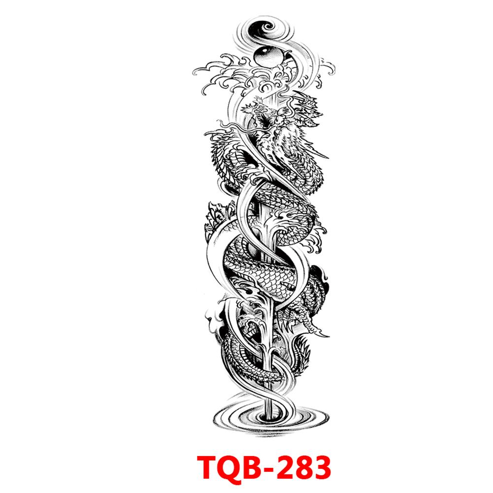 Татуировка с большим рукавом, розой, часами, глазом, водостойкая временная татуировка, наклейка, Лев, Король волков, боди-арт, полная поддельная татуировка для женщин и мужчин