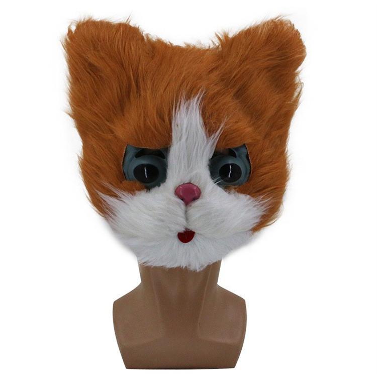 Милая плюшевая маска кошки Очаровательный головной убор животного для Хэллоуина и праздничных вечеринок