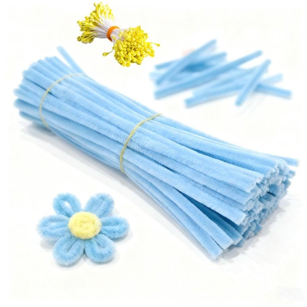 100/300/400Pcs Flexible Wire Pipe Cleaners Bendable Plush Sticks for Artificial Flower Making