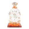 God Ganesh Sitting Statue (Murti) Idol Showpiece Handmade of Crystal Glass by for Worship, Decoration, Car Dashboard, Gift