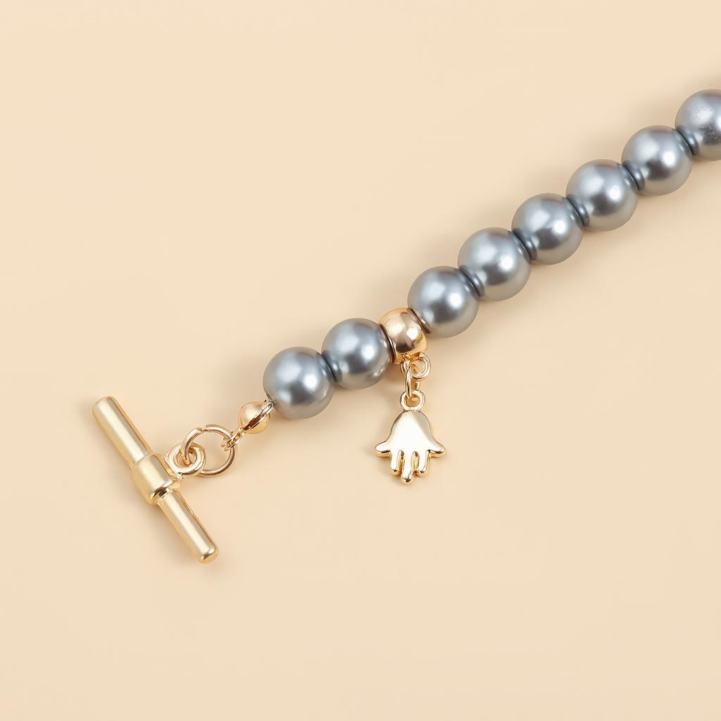 European and American Jewelry Summer Casual Style Starfish Palm Collarbone Chain Beaded Splicing Light Luxury High-end Necklace