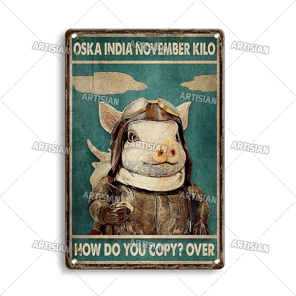 Artisian Pilot Metal Sign Flight Attendant Tin Plate Airplane Aviation Decorative Plaque Wall Decor Garage Bar Pub Club Hotel