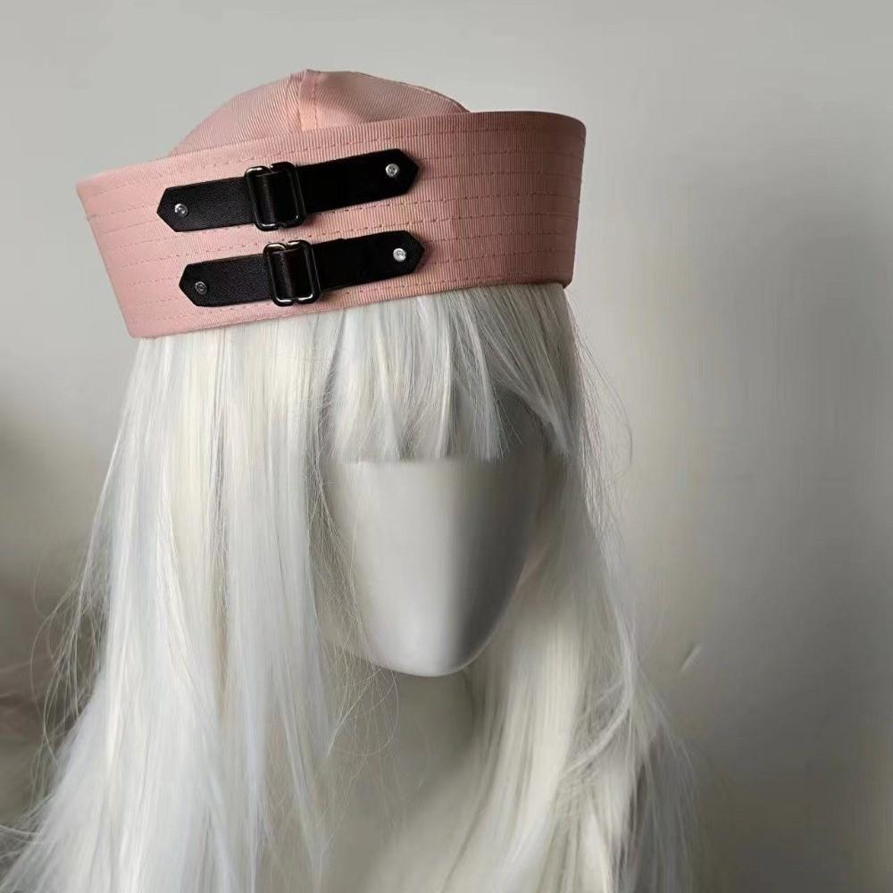 PU Chain Captain Hat Black Leather Buckle Vintage Beret Photo Sailor Hat Summer Season